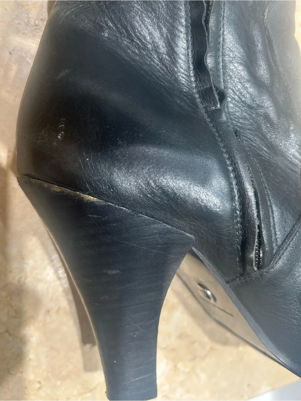 Leather House of Dereon Black Studded Knee-High Women's Boots
